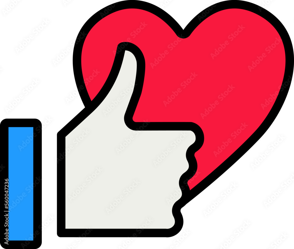 Thumb up and heart icon. Vector like and love icon button symbol for web site design, logo, ui. Thumb up and heart icon. Vector like and love icon button symbol for web site design, logo, ui.