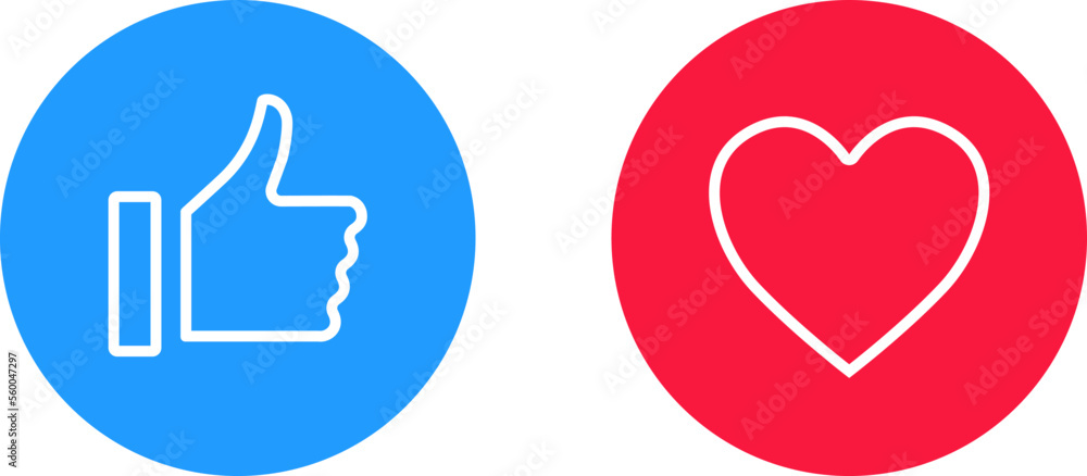 Thumb up and heart icon. Vector like and love icon button symbol for web site design, logo, ui. Thumb up and heart icon. Vector like and love icon button symbol for web site design, logo, ui.