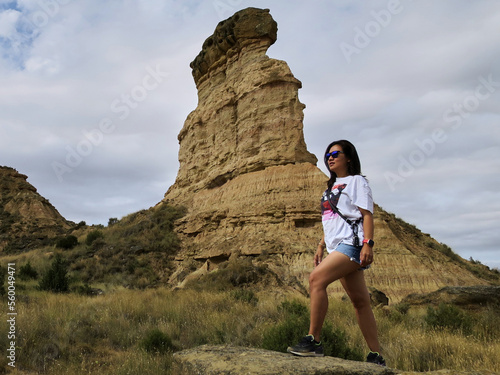 person on a mountain trail