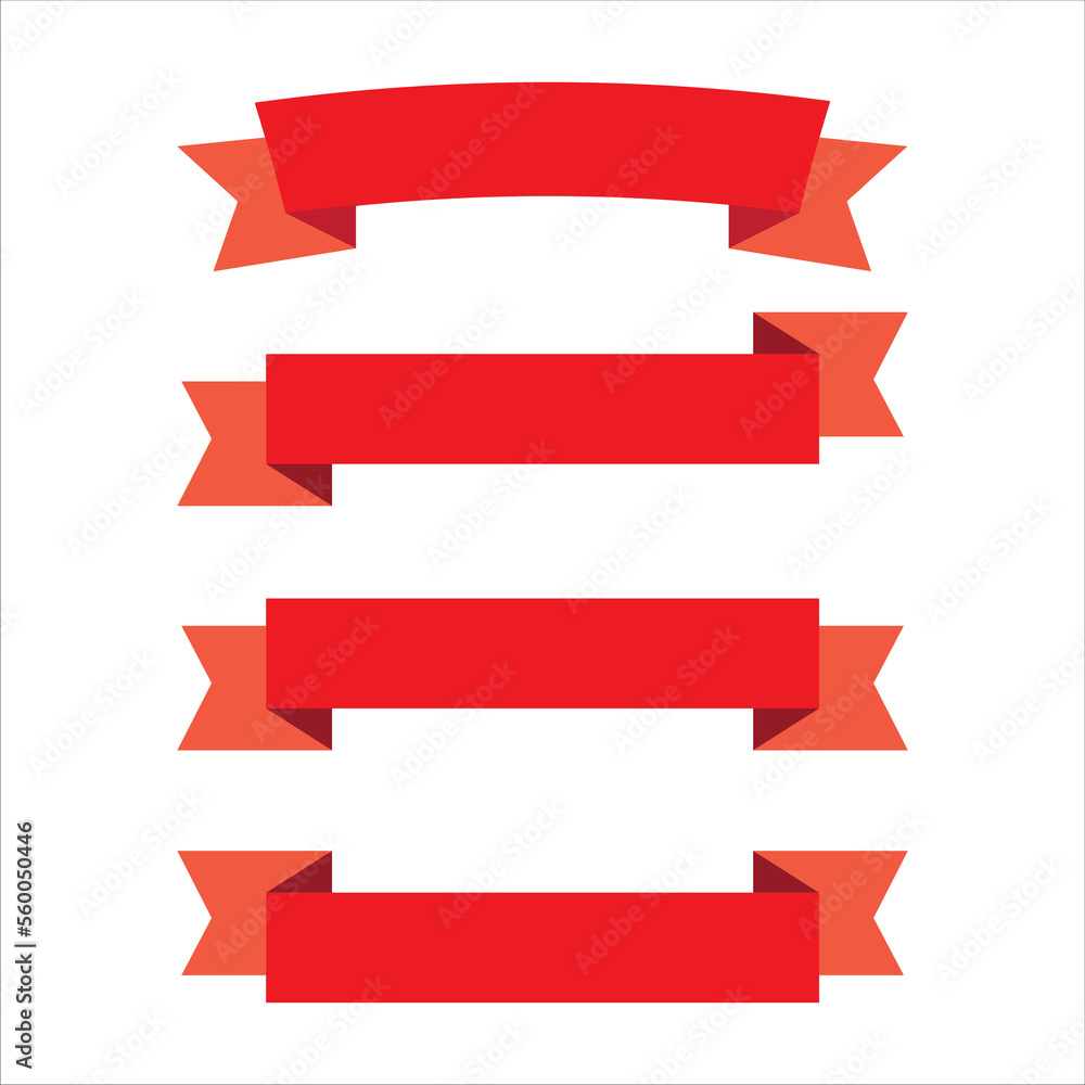 set of red ribbons icon, vector, illustration, symbol set of red ribbons icon, vector, illustration, symbol