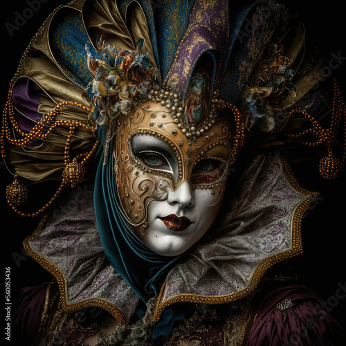 Beautiful Carnival masks, Carnevale, Generative AI