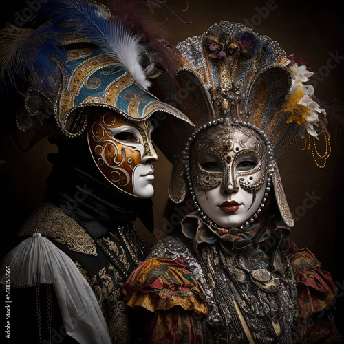 Beautiful Carnival masks, Carnevale, Generative AI