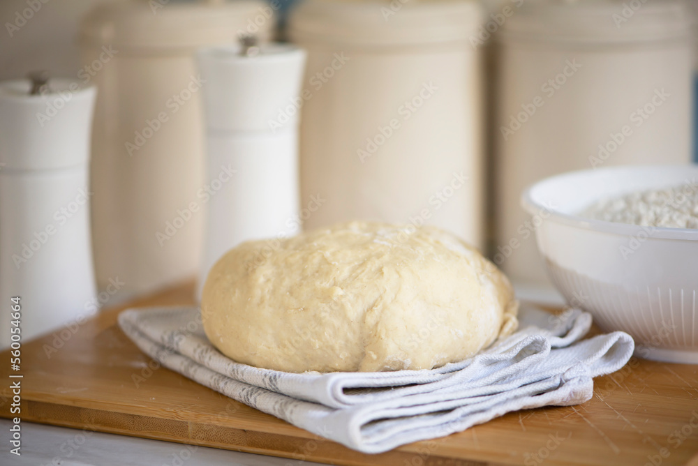 homemade flour dough and eggs on the table homemade flour dough and eggs on the table