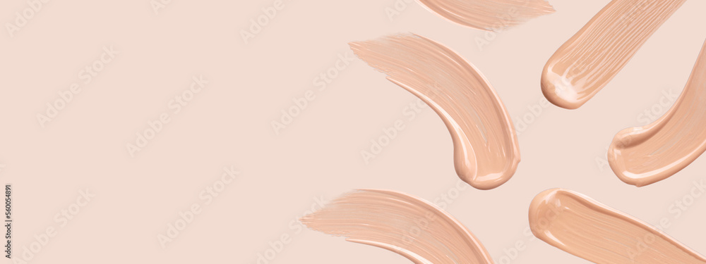 cosmetic smear foundation cream foundation on a beige background cosmetic smear foundation cream foundation on a beige background