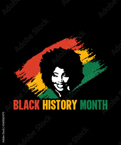 Black history month illustration logo tshirt design