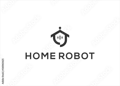Home Robot Logo Vector Template Design