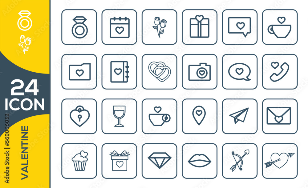 valentine icon set design valentine icon set design