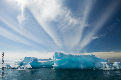 An iceberg floating in the water in Tracy Arm near Juneau, Alaska. photo