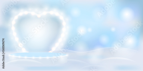 Valentine's day design. Holiday banner, web poster, flyer, stylish brochure, greeting card, cover. Vector illustration on snowy background.
