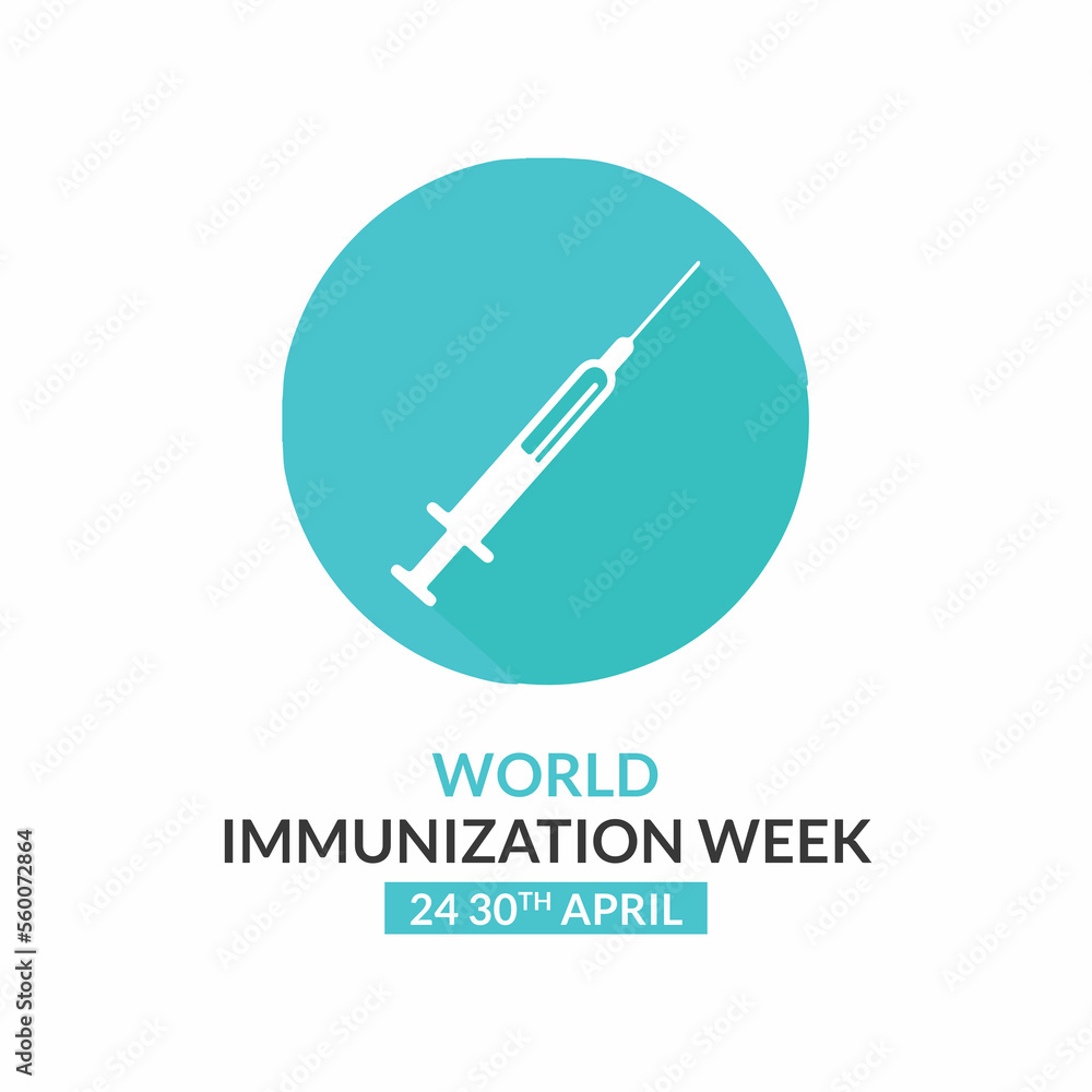 Flat world immunization week celebration banner Flat world immunization week celebration banner