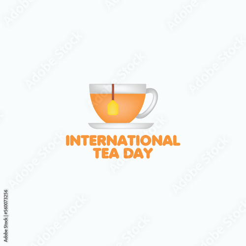 International tea day text banner design