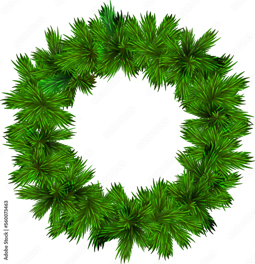 Classic Traditional Christmas Wreath Isolated