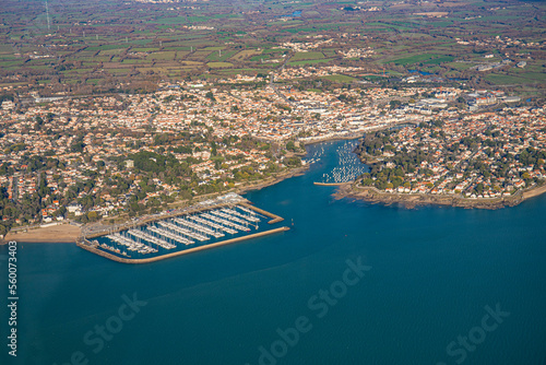 aerial view of loire between saint brevin and saint nazaire and donges pornic