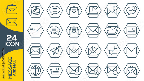 mail icon set design
