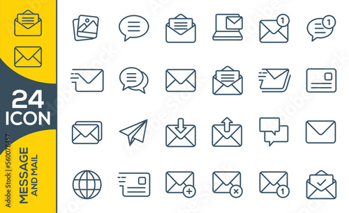 mail icon set design
