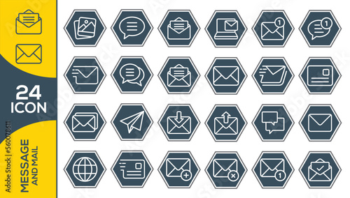 mail icon set design