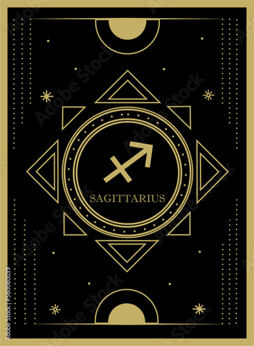 Sagitarius horoscope and zodiac constellation symbol Premium Vector tarot card for tarot reader