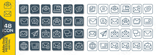 mail icon set design