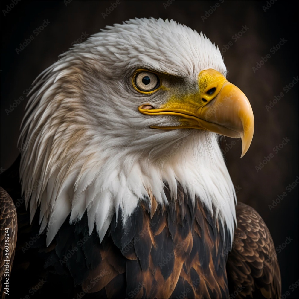 closeup bald eagle portrait, generated image closeup bald eagle portrait, generated image
