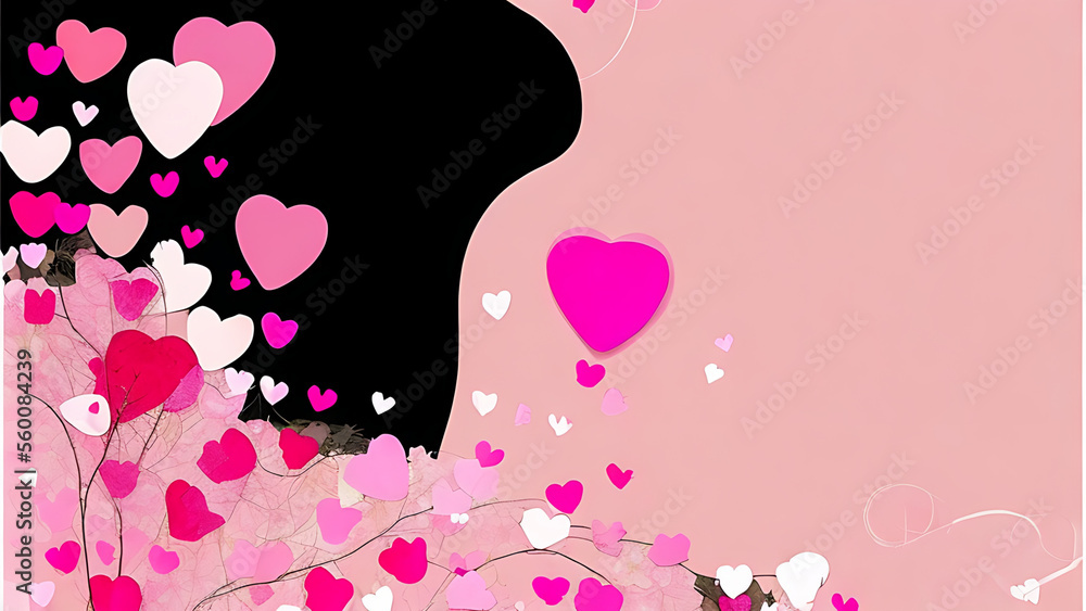 pink rose on wooden background,Valentine's day greeting card. Lovely Happy Valentine's day minimal concept. Generative AI