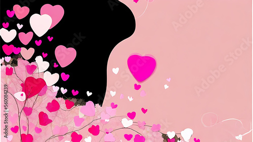Obraz na płótnie pink rose on wooden background,Valentine's day greeting card. Lovely Happy Valentine's day minimal concept. Generative AI w salonie