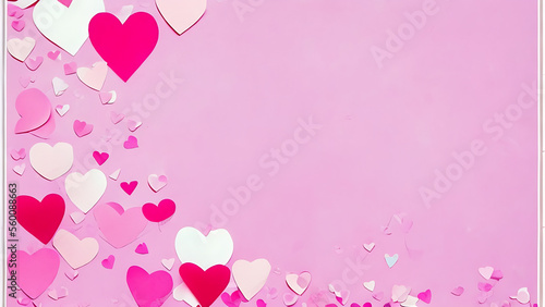 Obraz na płótnie pink rose on wooden background,Valentine's day greeting card. Lovely Happy Valentine's day minimal concept. Generative AI w salonie