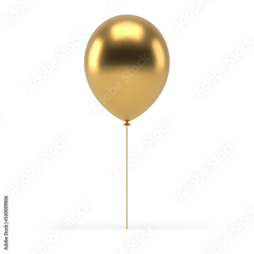 Golden air balloon 3d icon metallic premium festive party celebration realistic vector illustration