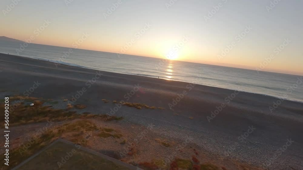 FPV drone sunrise at the beach FPV drone sunrise at the beach