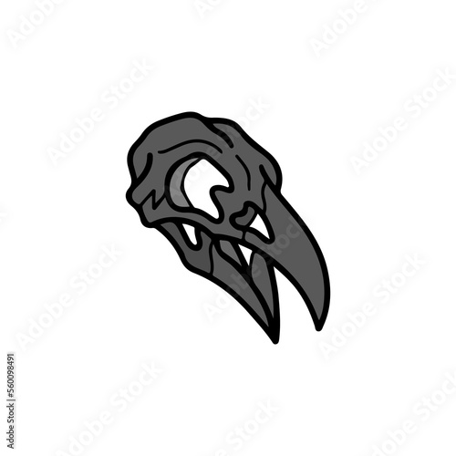 vector illustration of a bird skull