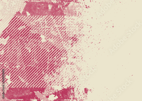 Aesthetic dotted design element. Duo tone poster . Modern art .Abstract composition . Half tone background. Halftone dots texture effect .Contemporary vector design