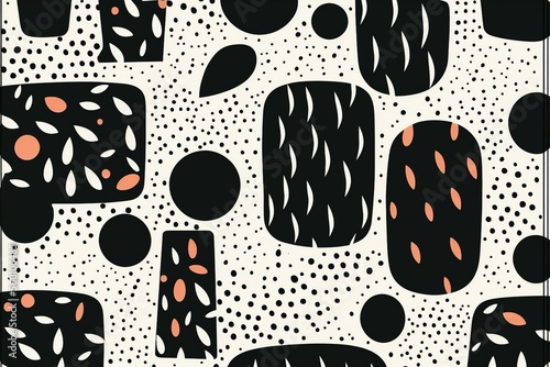 seamless pattern. Hand drawn various shape, ai generated