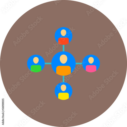 Organization Chart Multicolor Circle Flat Icon