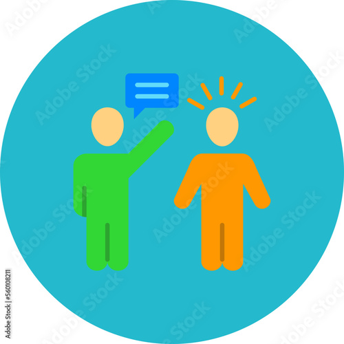 Argument Multicolor Circle Flat Icon
