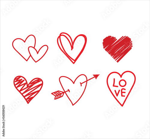 Wallpaper Mural set of heart. Illustration for greeting card. Valentine's day. Torontodigital.ca