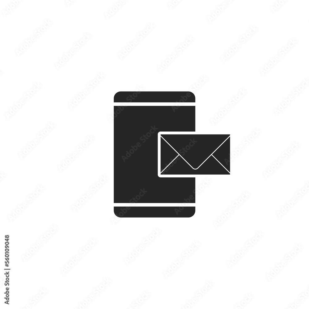 Mobile phone icon illustration with envelope. Mobile phone icon illustration with envelope.