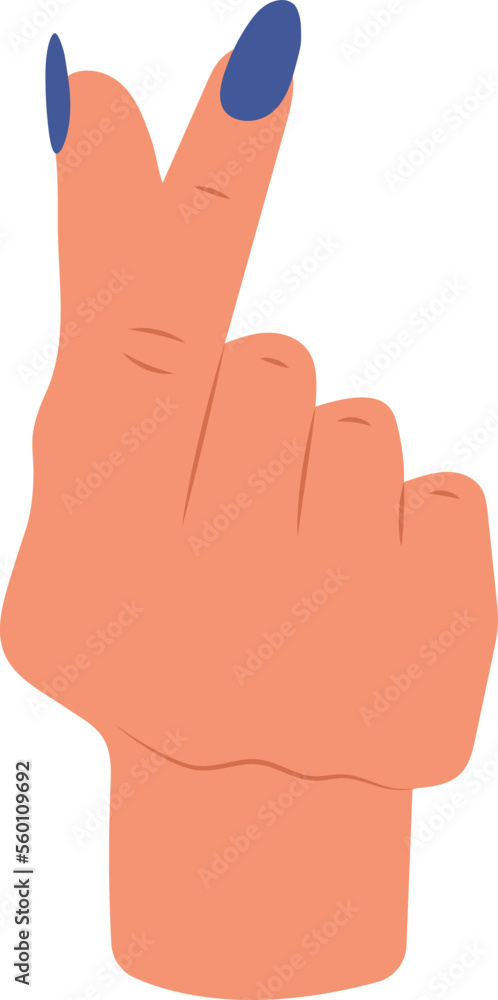 Showing hand and fingers with manicure flat icon Showing hand and fingers with manicure flat icon