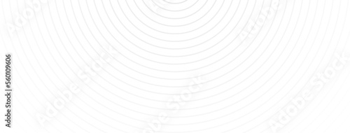 Dynamic circle line long background. White stripe texture. Concentric gray subtle element. Fabric material decoration. Abstract banner. Minimal template. Business neutral design. Vector illustration