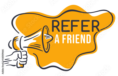 Refer a Friend - megaphone with speech bubble