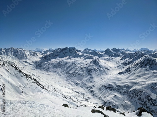 Sentisch Horn in the Fluela Valley. Ski touring on the Sentisch Horn and Baslersch Chopf above Davos. winter sports.
