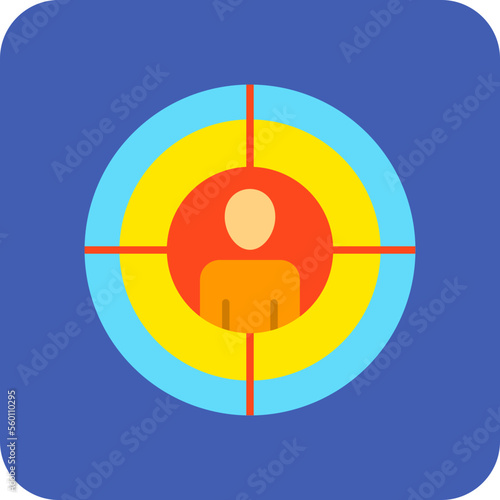 Target Multicolor Round Corner Flat Icon