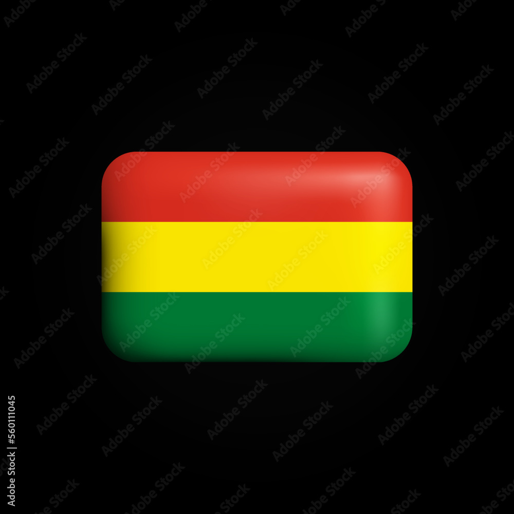 Obraz premium Bolivia Flag 3D Icon. National Flag of Bolivia. Vector illustration