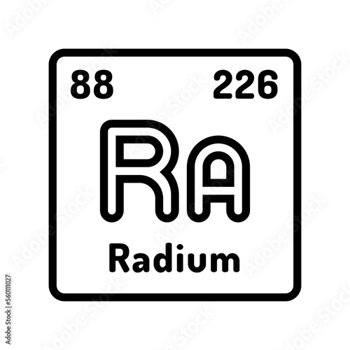 radium chemical element line icon vector. radium chemical element sign. isolated contour symbol black illustration