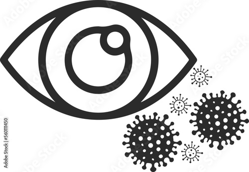 Eye infection icon, eye diseases icon black vector
