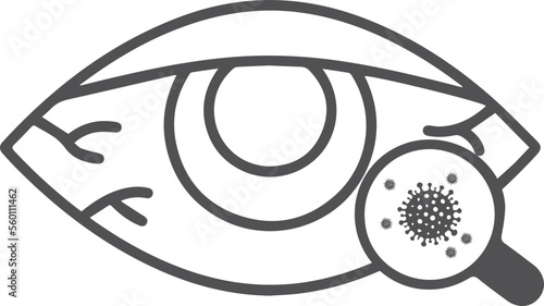 Eye infection icon, eye diseases icon black vector