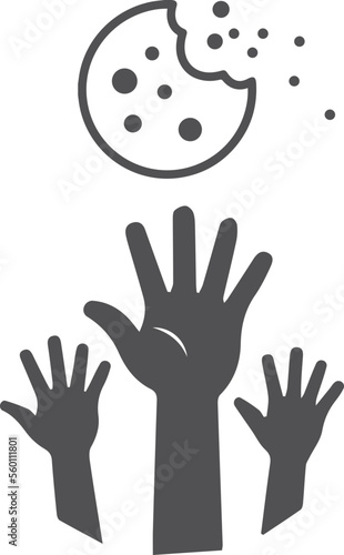 Food crisis icon, increase grocery crisis icon black vector