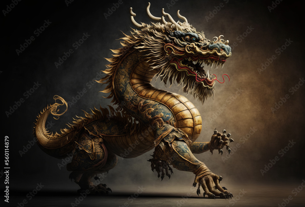 Fototapeta premium Traditional Chinese dragon. Chinese new year celebration. Generative ai