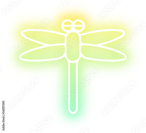 Collection of butterflies and insects neon