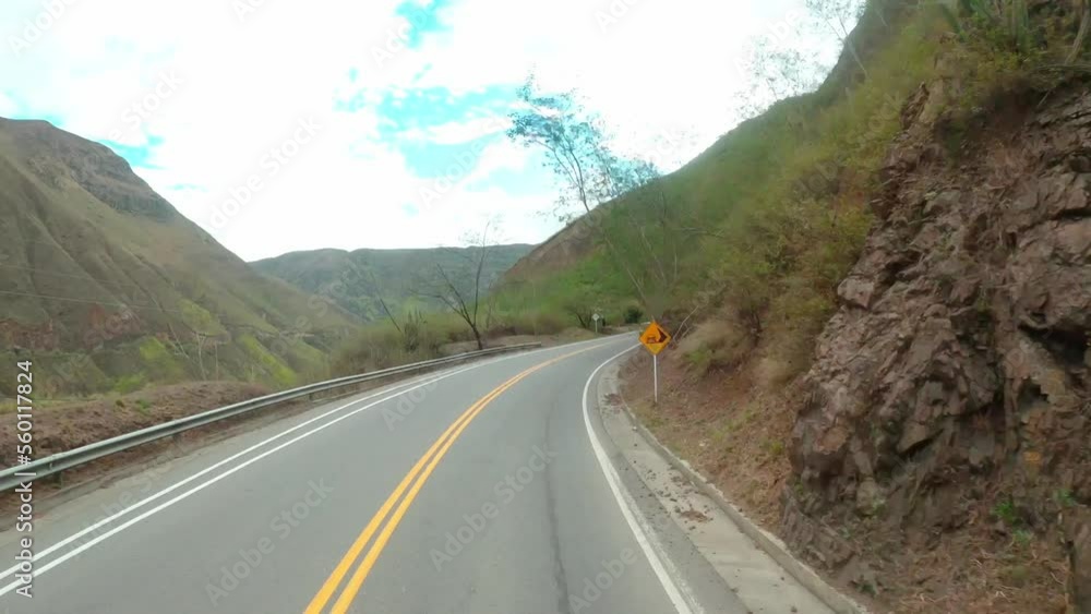 driving on the road in the mountainous nature. timelapse driving on the road in the mountainous nature. timelapse