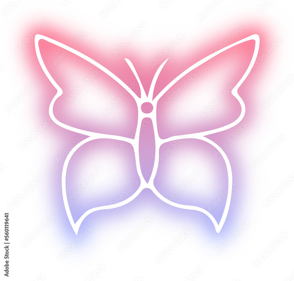 Collection of butterflies and insects neon Collection of butterflies and insects neon