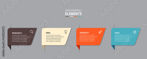 Business infographic template design icon 4 option or steps